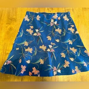 Ann Taylor Loft Floral Blue Skirt
